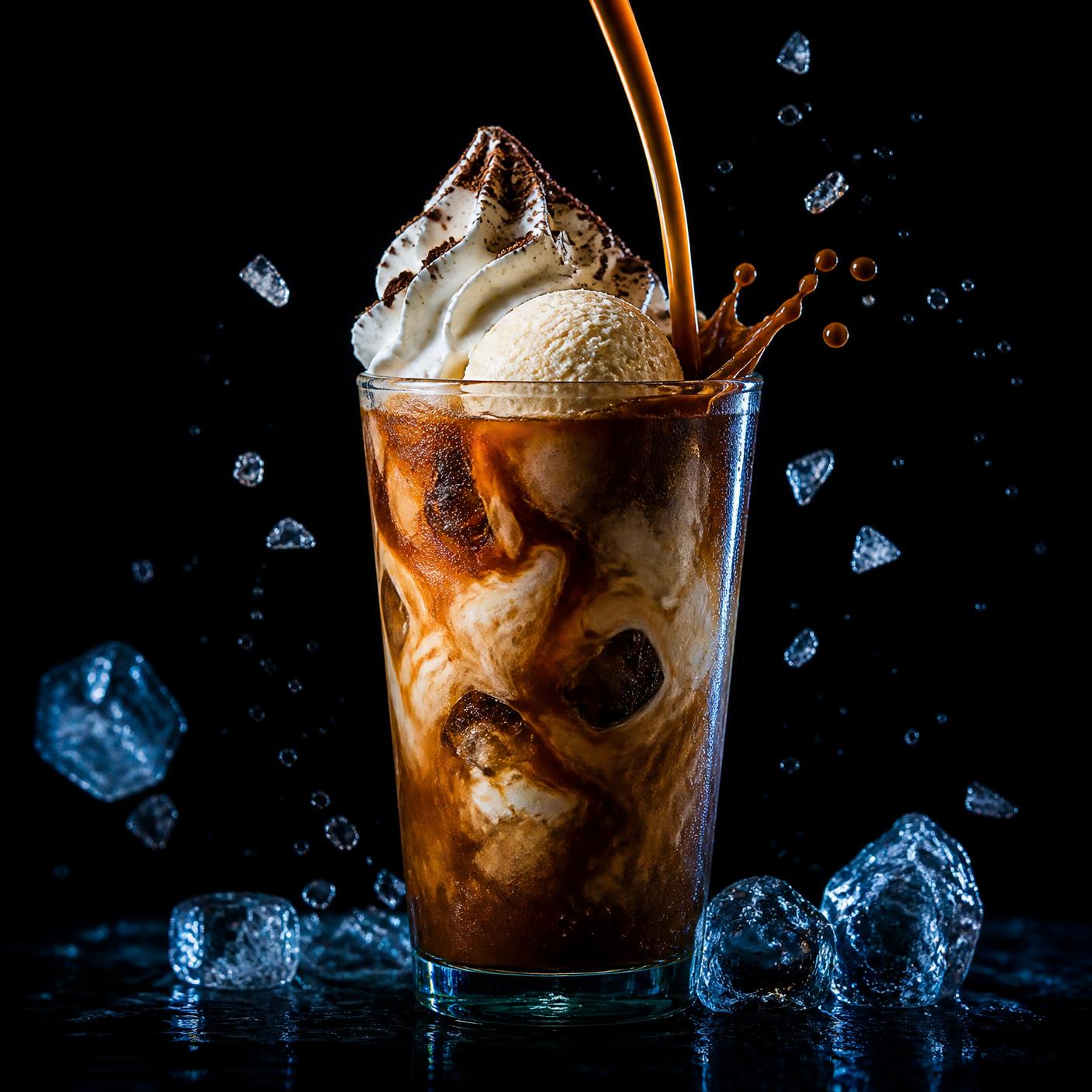 EIS signature iced coffee with gelato, cream and ice