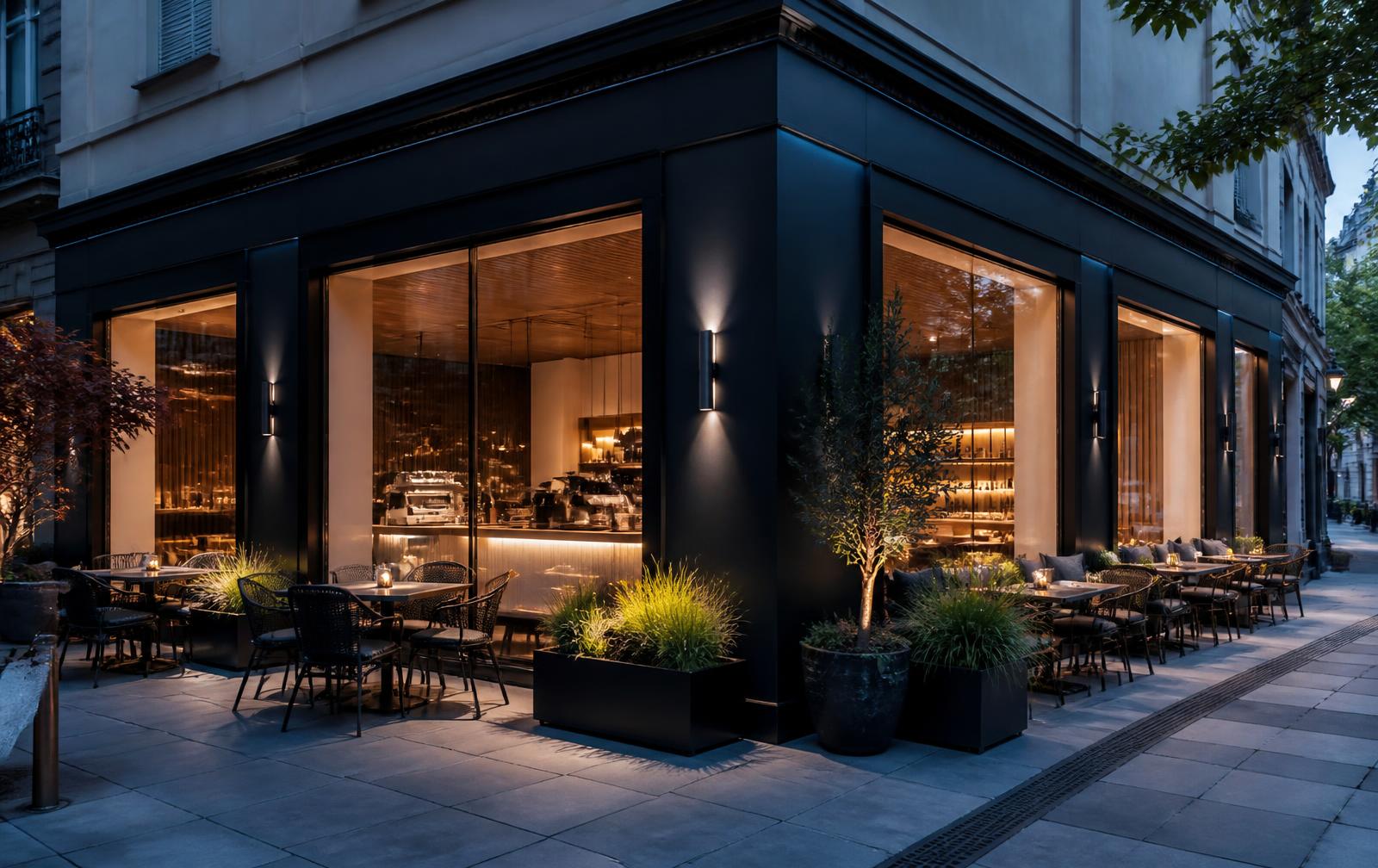 EIS COFFEE exterior concept at night